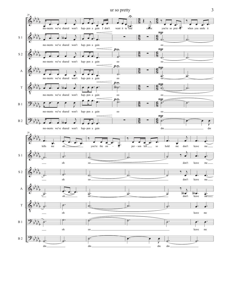Ur So Pretty Divisi scores gallery preview page 3
