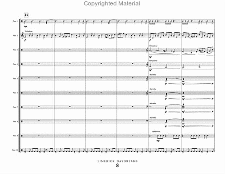 Limerick Daydreams Limerick Daydreams Percussion Ensemble scores gallery preview page 9