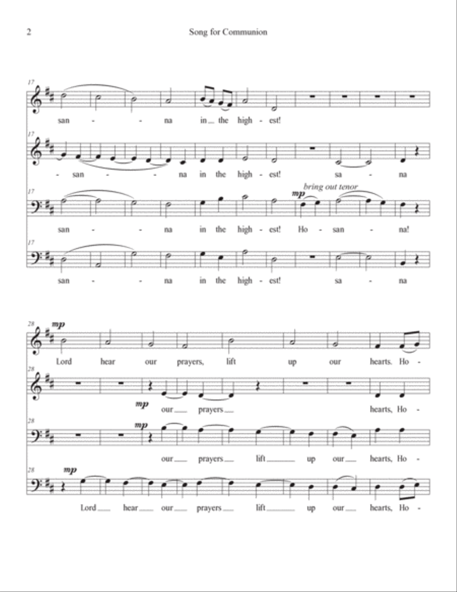 Song for Communion 4-Part scores gallery preview page 2