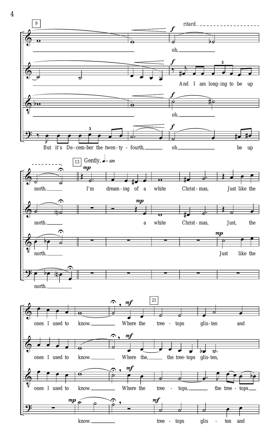 White Christmas (arr. Deke Sharon) 4-Part scores gallery preview page 2