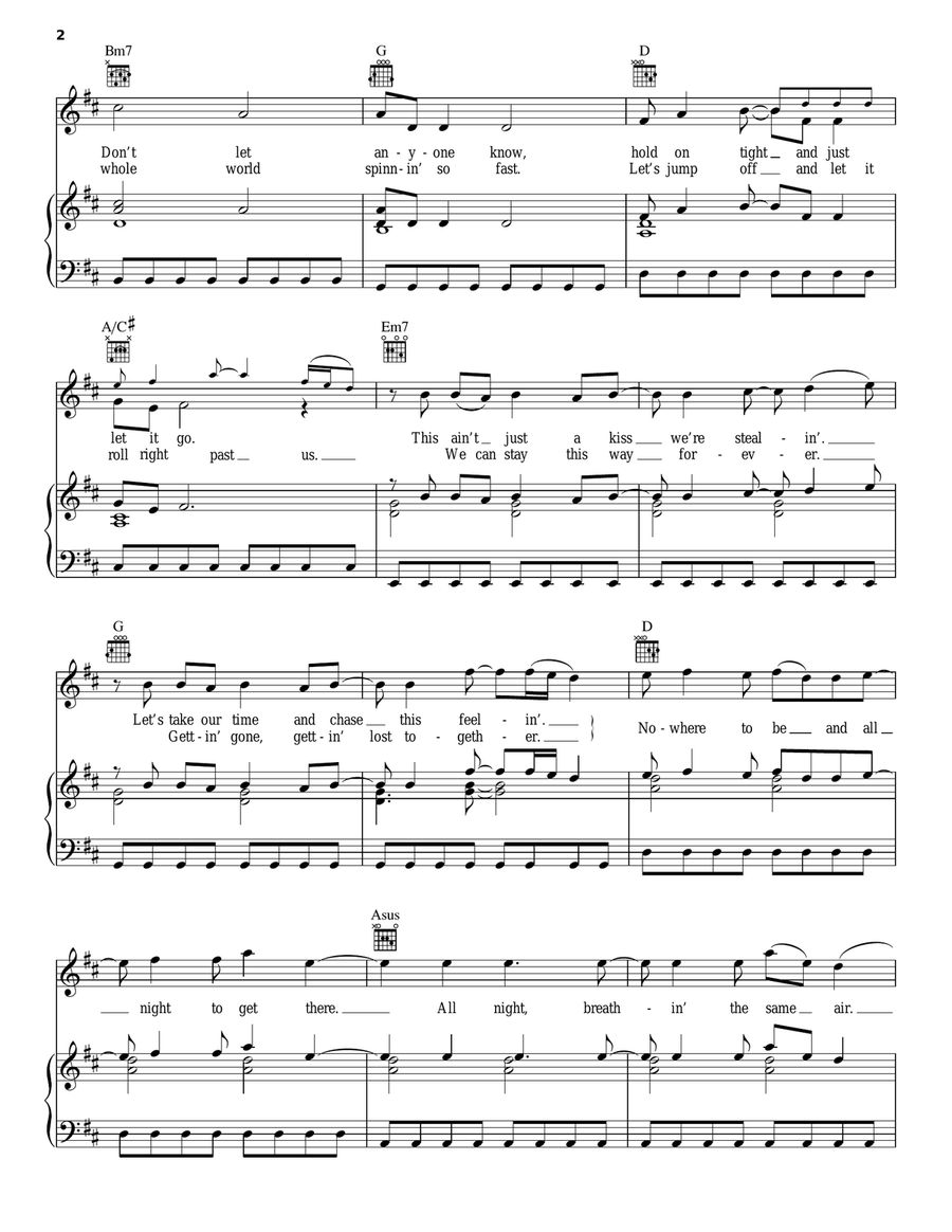 All Night To Get There Piano, Vocal, Guitar scores gallery preview page 2
