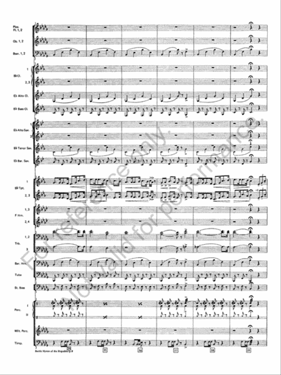 Battle Hymn Of The Republic Concert Band scores gallery preview page 9