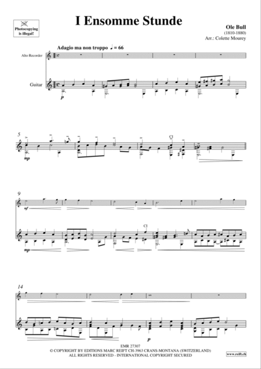 I Ensomme Stunde I Ensomme Stunde Alto Recorder scores gallery preview page 3