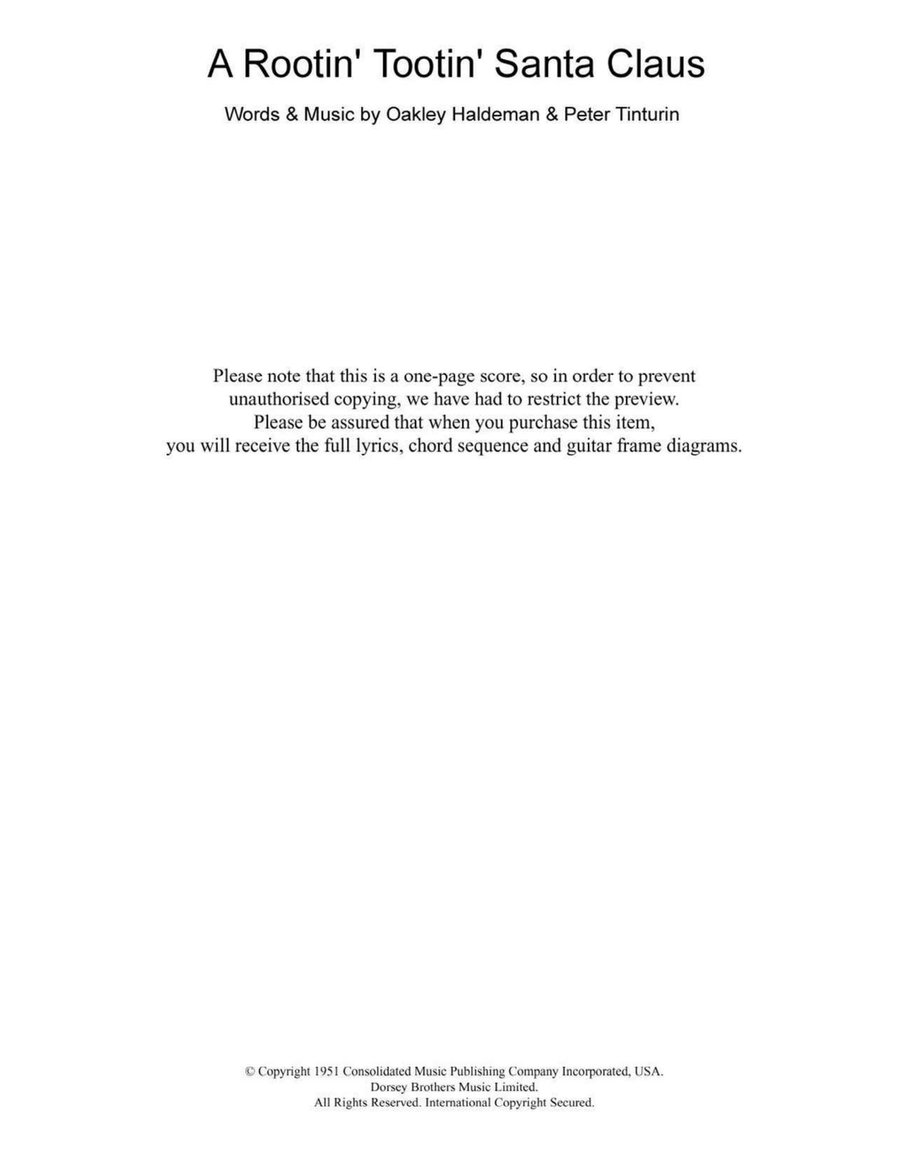 A Rootin' Tootin' Santa Claus Acoustic Guitar scores gallery preview page 1