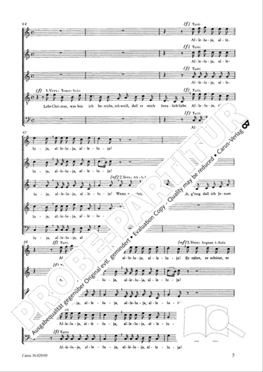 The voice of rejoicing and hope (Man singet mit Freuden vom Sieg) SSATB scores gallery preview page 6