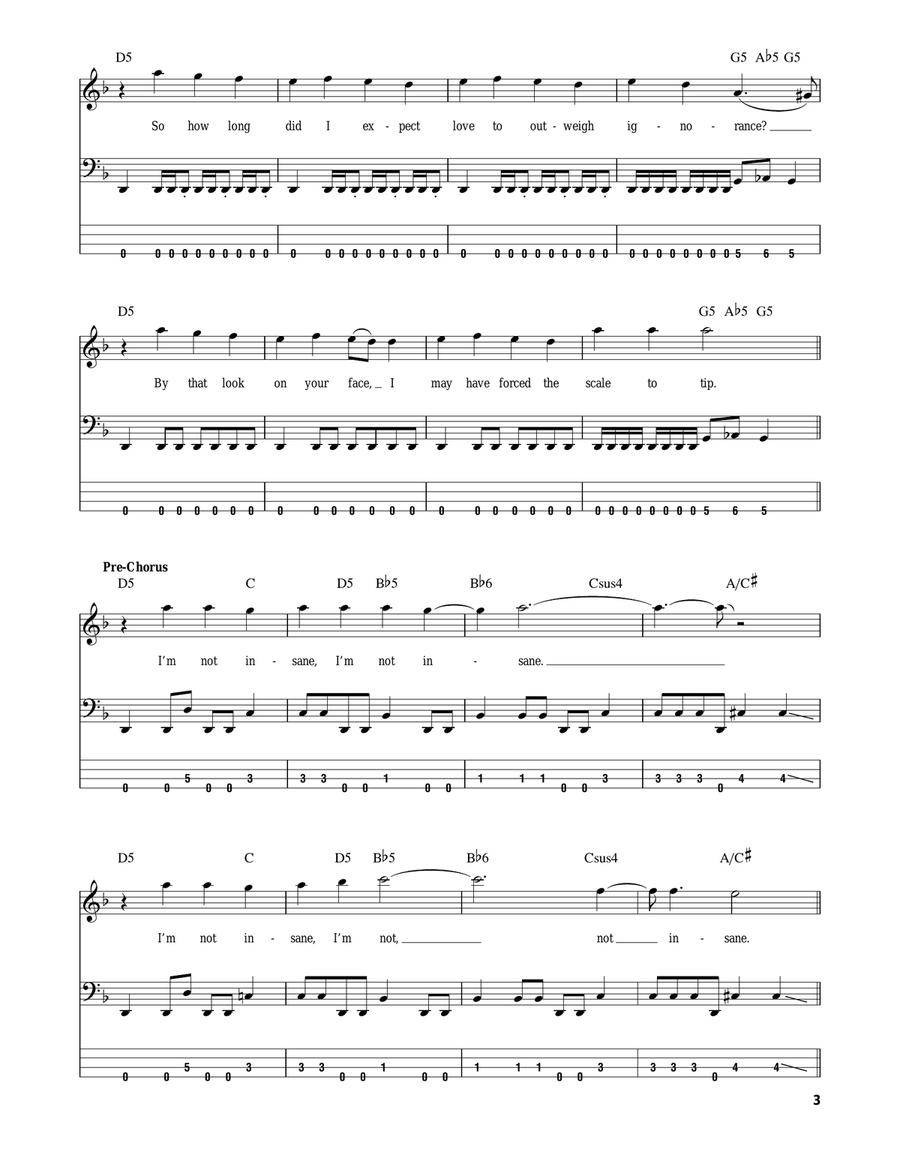 Almost Easy Almost Easy Bass Guitar Tablature scores gallery preview page 3