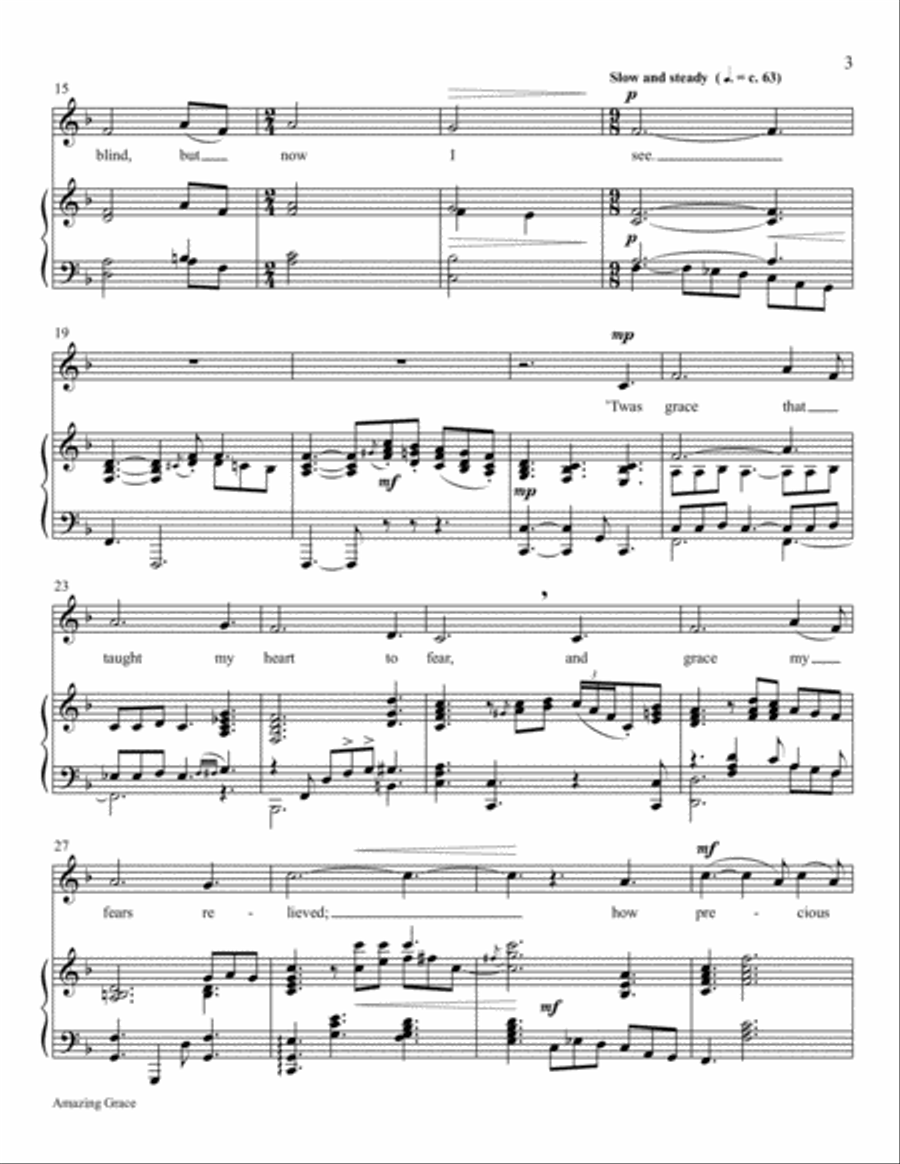 Amazing Grace Voice Solo scores gallery preview page 3