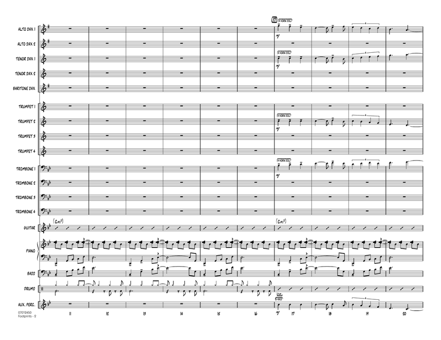 Footprints - Conductor Score (Full Score) Jazz Ensemble scores gallery preview page 2