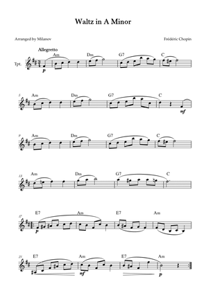 Book cover for Waltz in A Minor | B. 150, Op. Posth. | Chopin | Trumpet | Chords