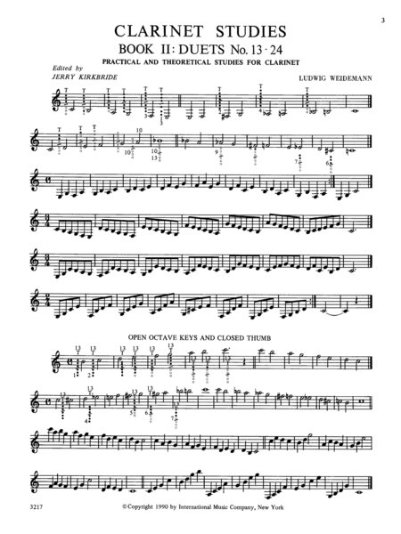 Clarinet Studies (Practical And Theoretical Studies) Volume II, Duets 13-24