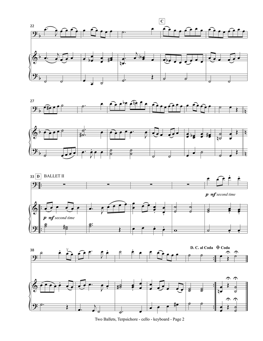 Renaissance Hits for Cello and Keyboard from Terpsichore (Praetorius) Piano scores gallery preview page 6