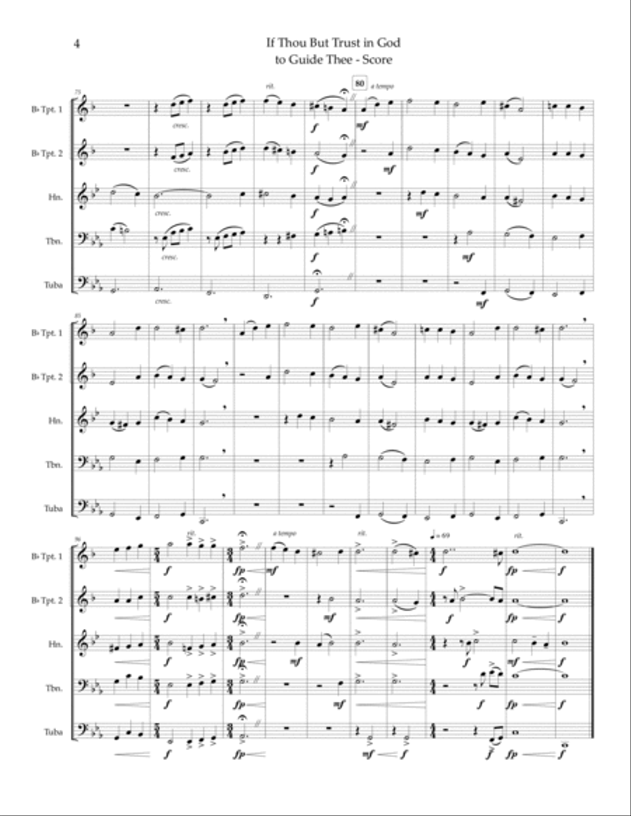 If Thou But Trust in God to Guide Thee - brass quintet Brass Quintet scores gallery preview page 6