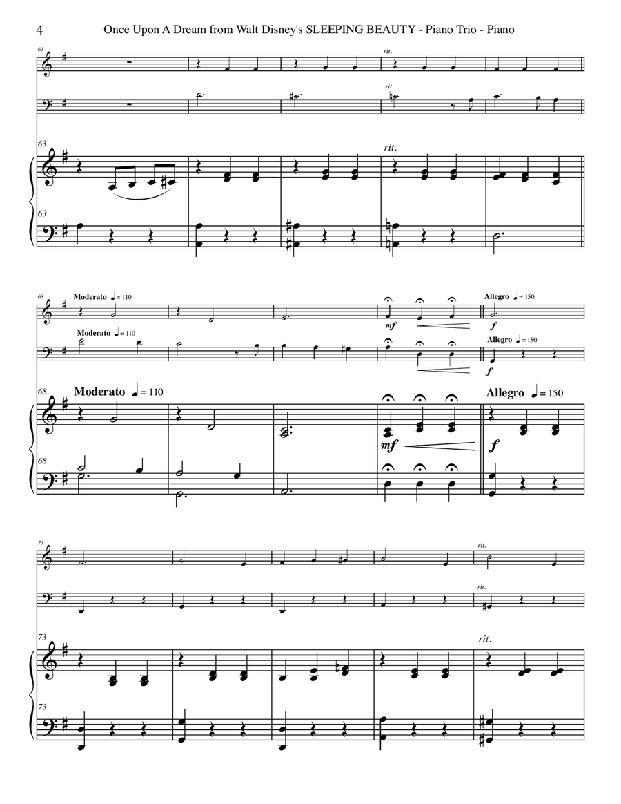 Once Upon A Dream Piano Trio scores gallery preview page 4