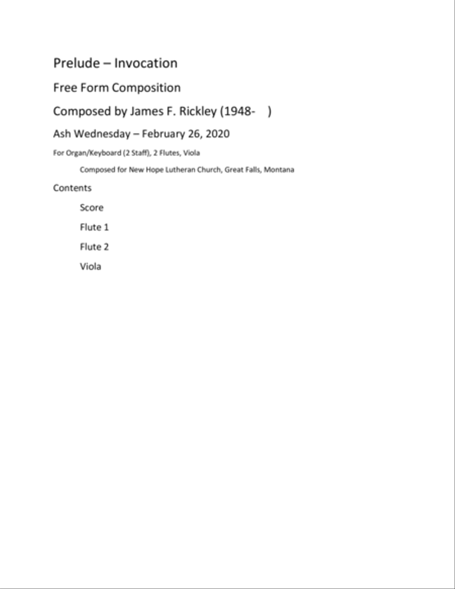 Invocation Invocation Small Ensemble scores gallery preview page 1