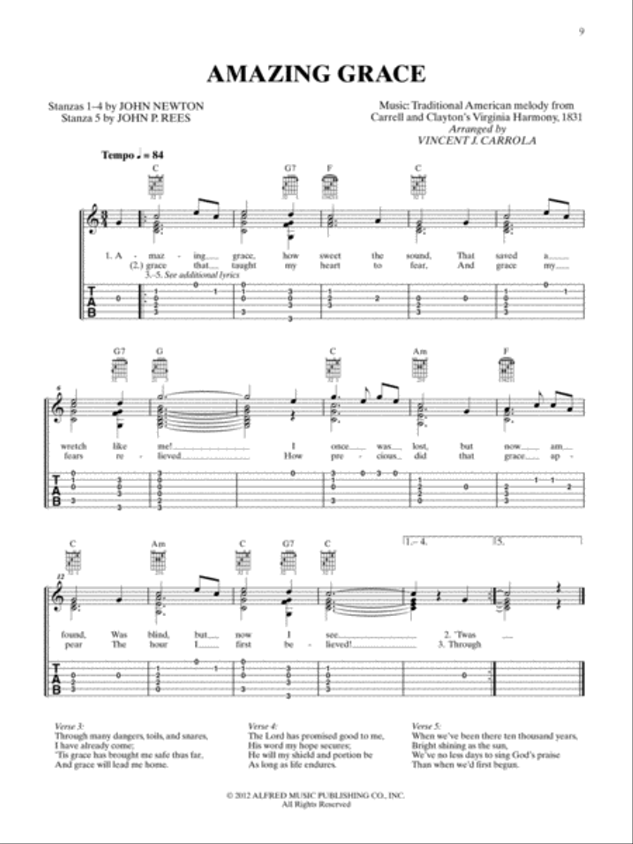 The Worship Leader's Guitar Hymn Book Guitar Tablature scores gallery preview page 9