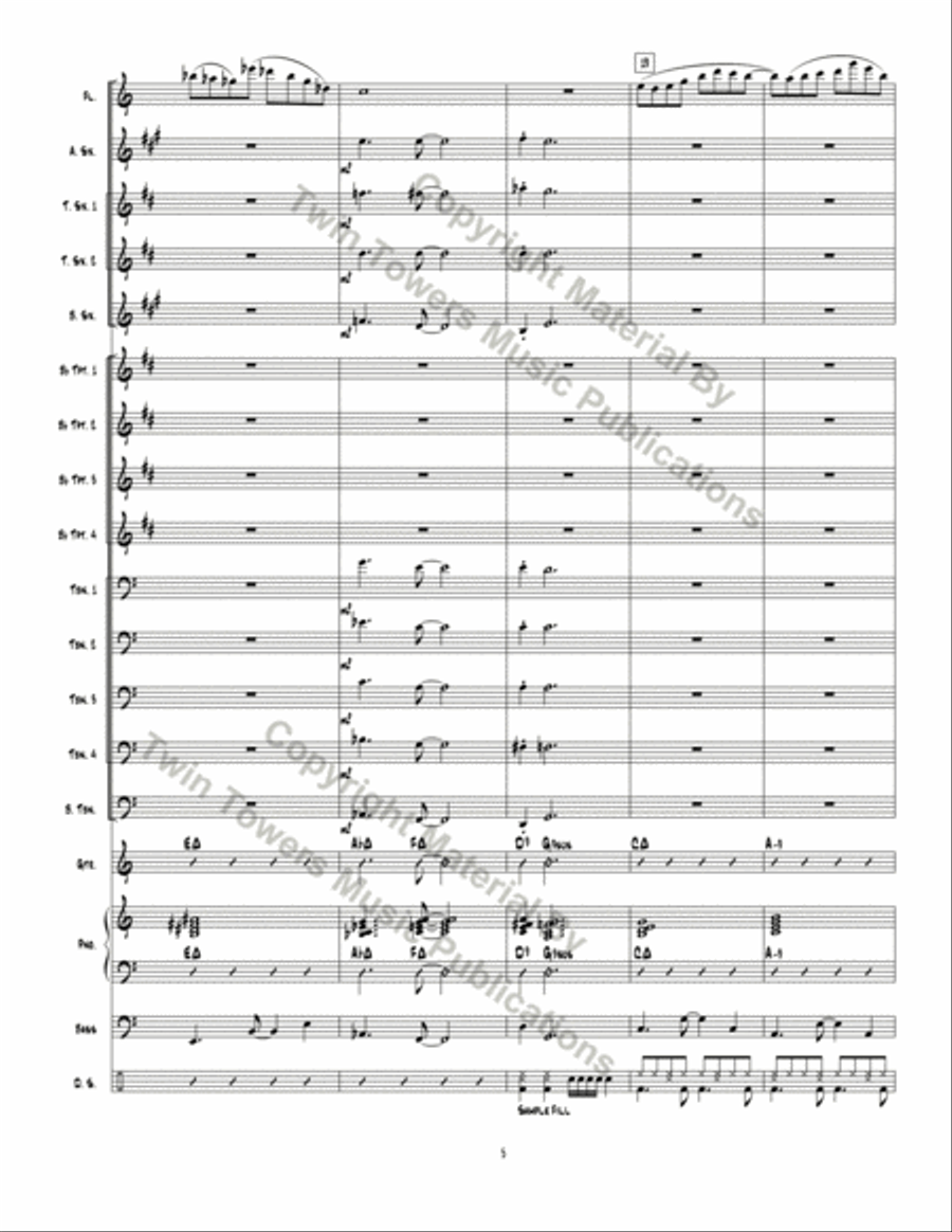 Lindos Olhos: Beautiful Eyes Jazz Ensemble scores gallery preview page 6