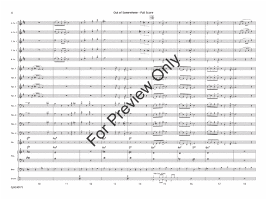 Out of Somewhere (Score) Jazz Ensemble scores gallery preview page 5