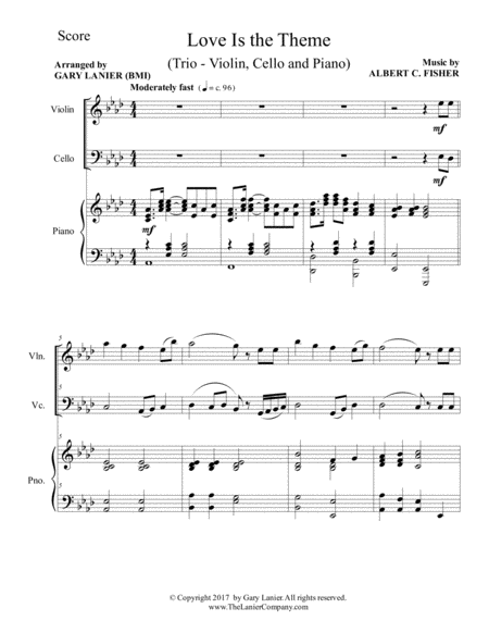 LOVE IS THE THEME (Trio – Violin, Cello & Piano with Score/Parts) image number null