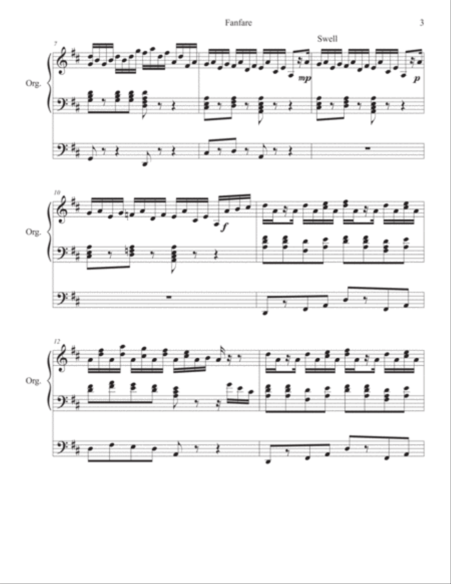 Fanfare (Lemmens) with O Come Little Children ORGAN Solo Organ Solo scores gallery preview page 3