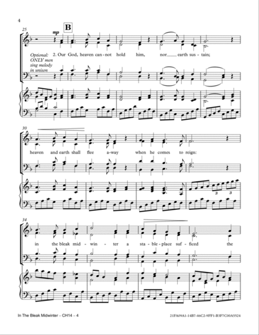 In The Bleak Midwinter In The Bleak Midwinter 4-Part scores gallery preview page 4