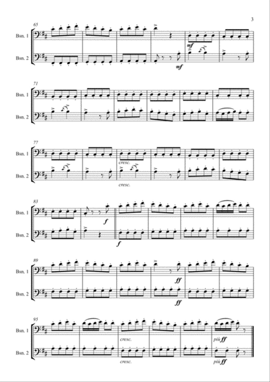Farandole from L'Arlesienne Suite No. 2 arranged for Bassoon Duet Woodwind Duet scores gallery preview page 5