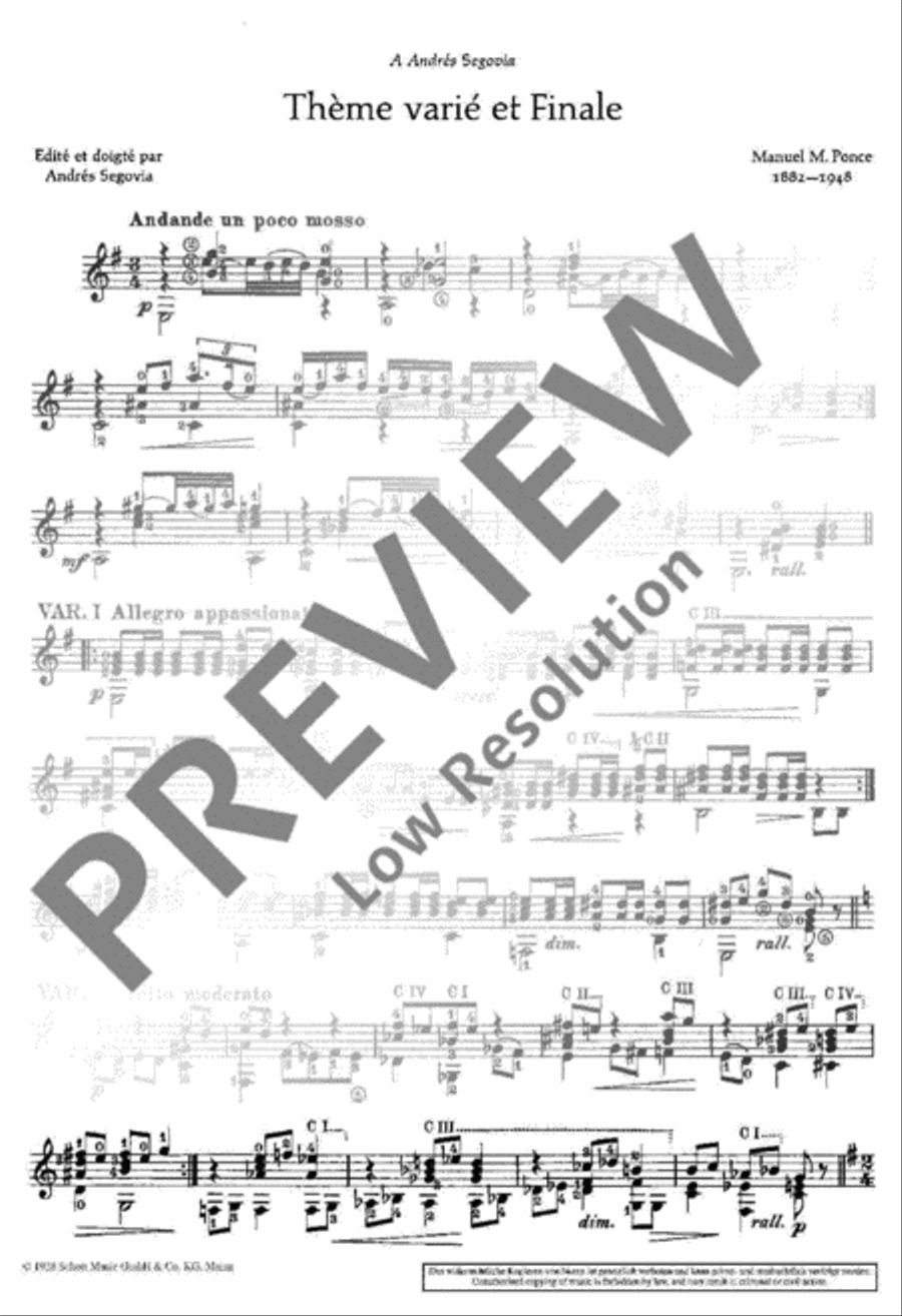 Thème varié et Finale Classical Guitar scores gallery preview page 3