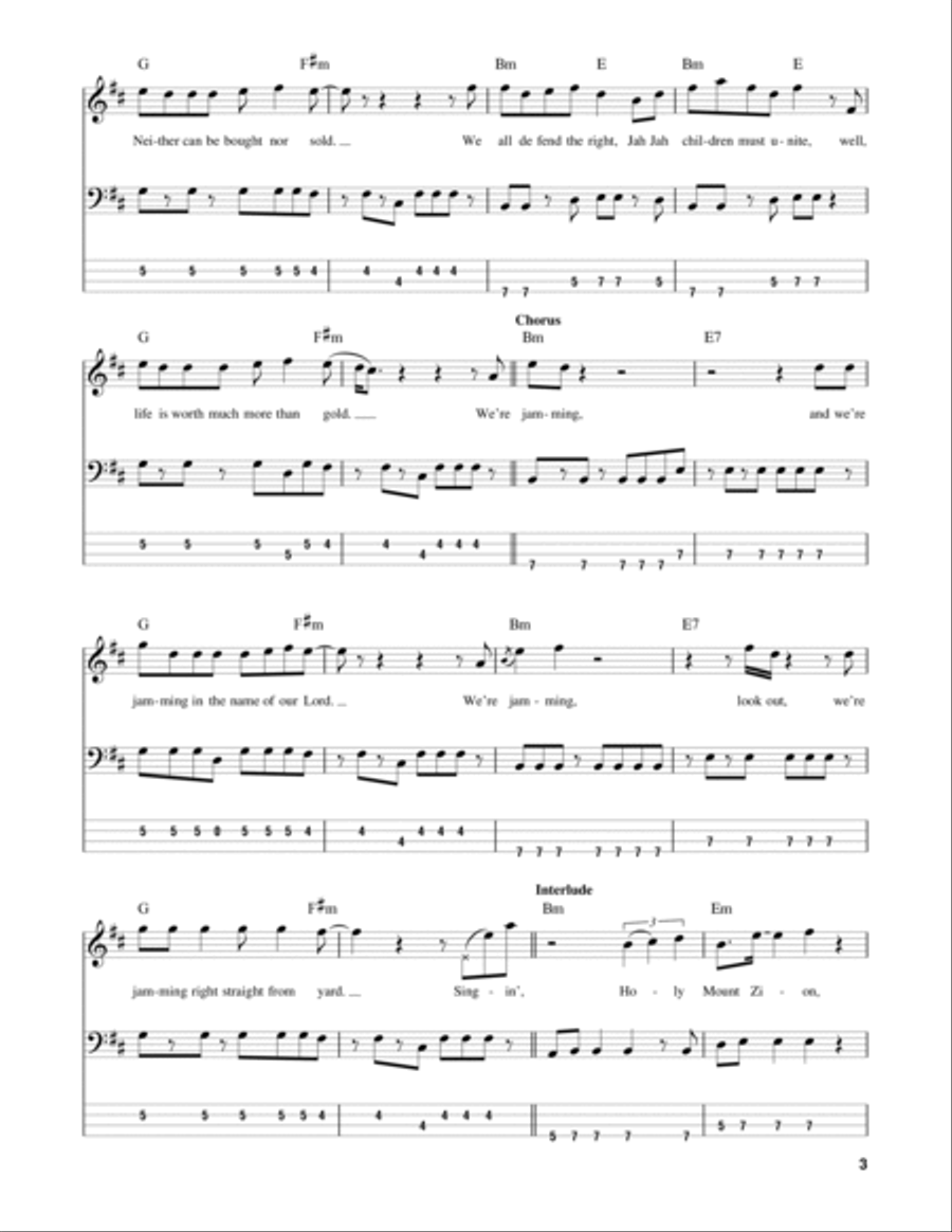 Jamming Jamming Guitar Tablature scores gallery preview page 3
