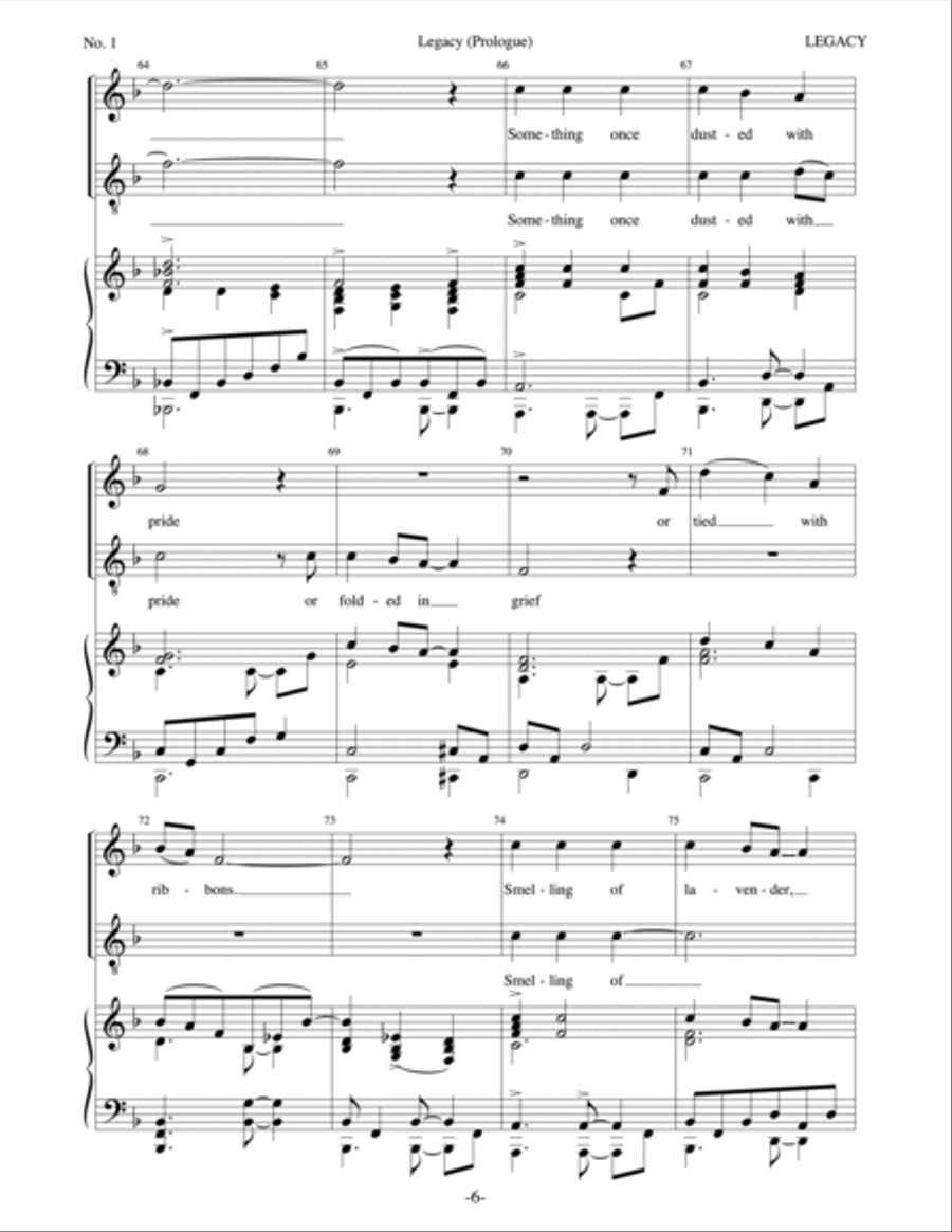 Legacy (Prologue) Piano, Vocal scores gallery preview page 6