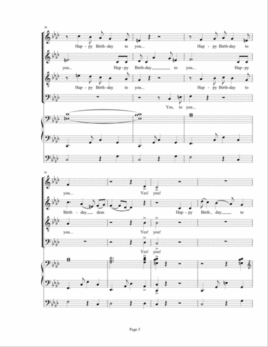 Happy Birthday to You! 4-Part scores gallery preview page 5