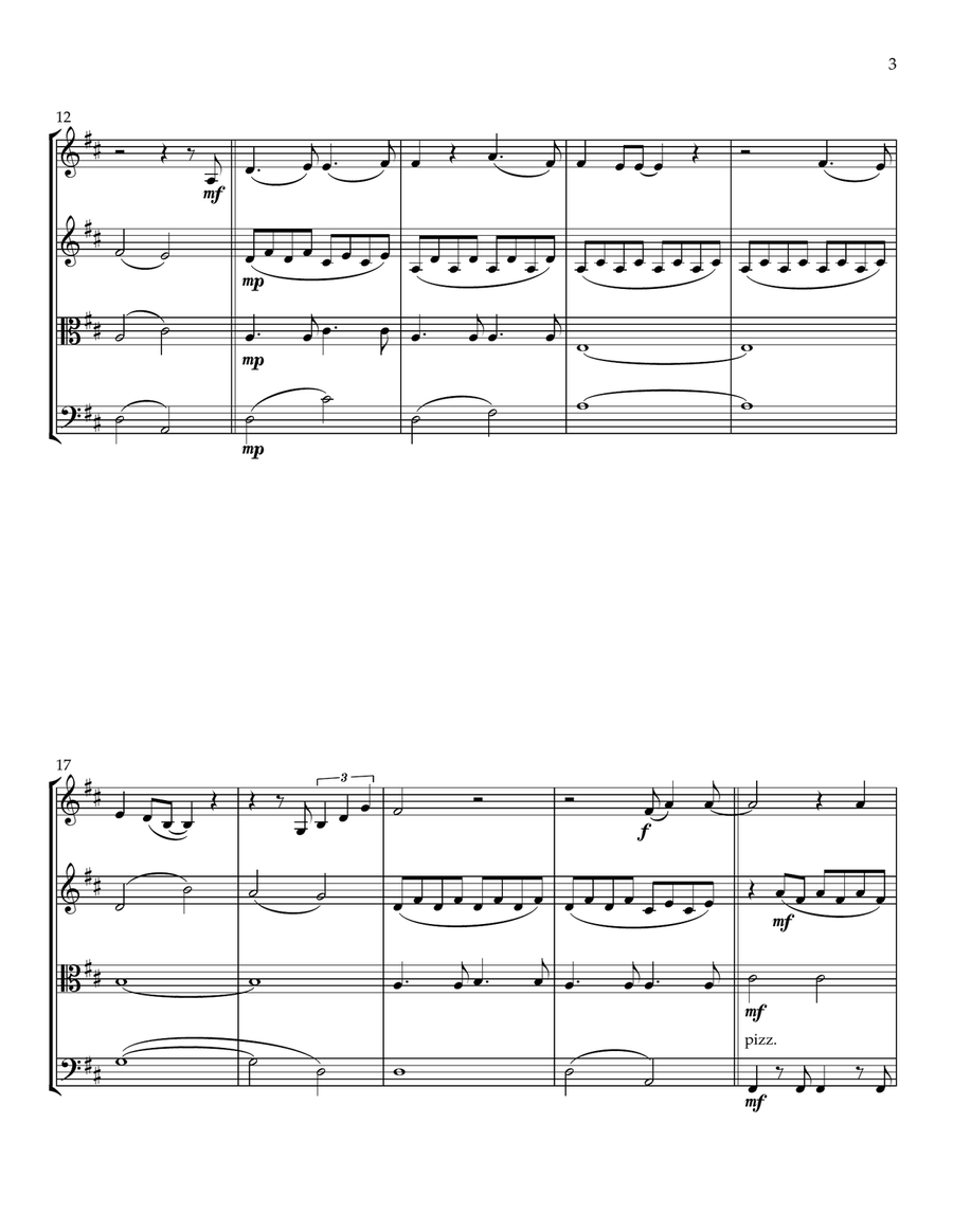 Feels Like Home String Quartet scores gallery preview page 4