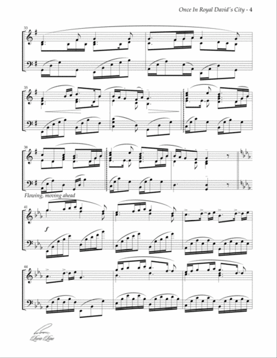 Once In Royal David's City Piano Solo scores gallery preview page 4