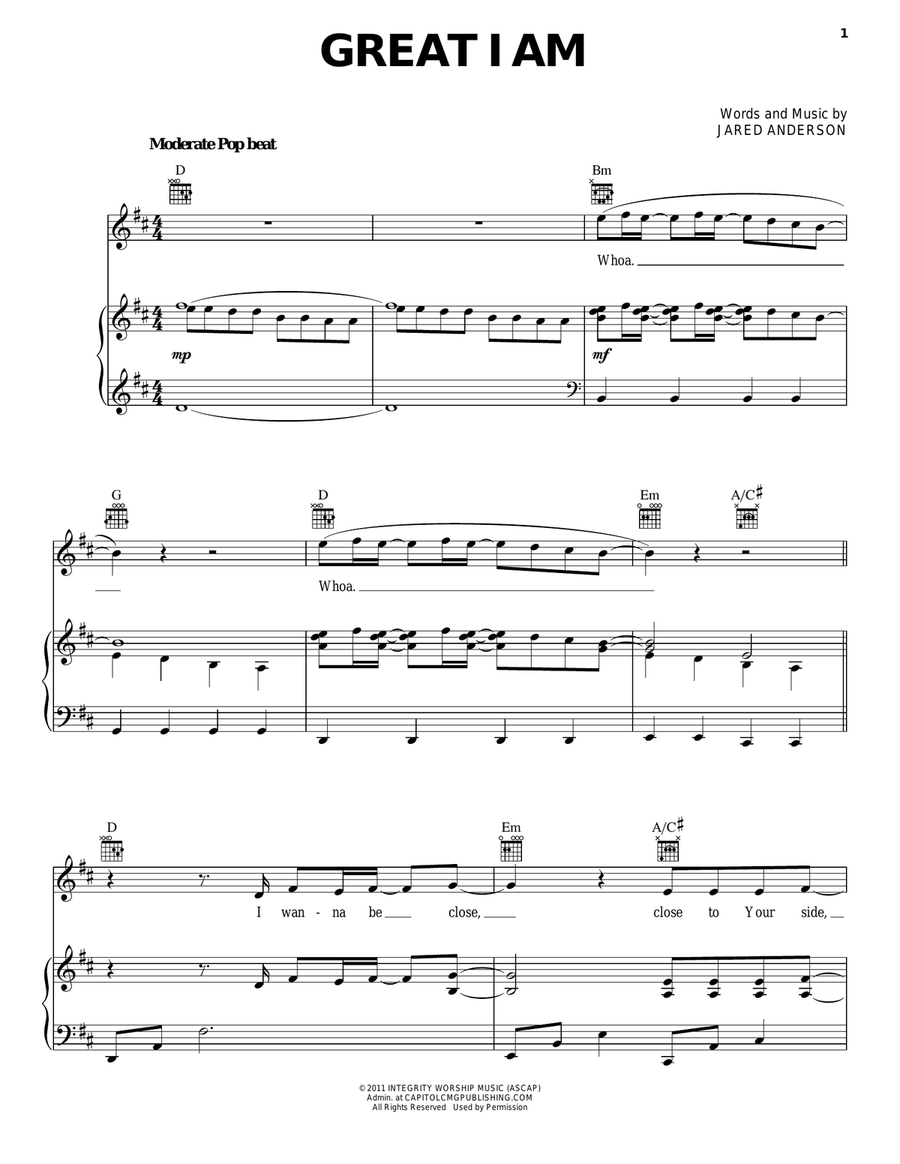 Great I Am Great I Am Guitar scores gallery preview page 1