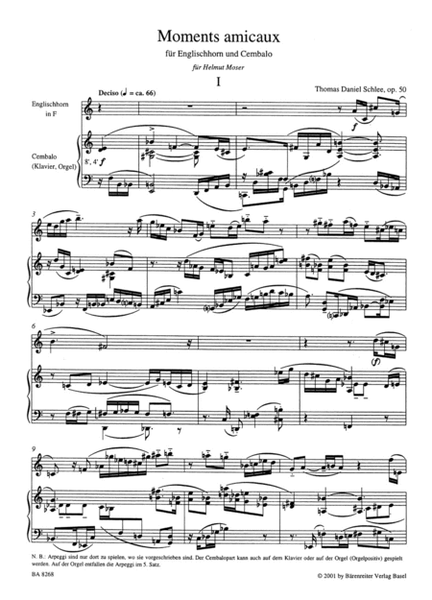Moments amicaux for English Horn and Harpsichord 50