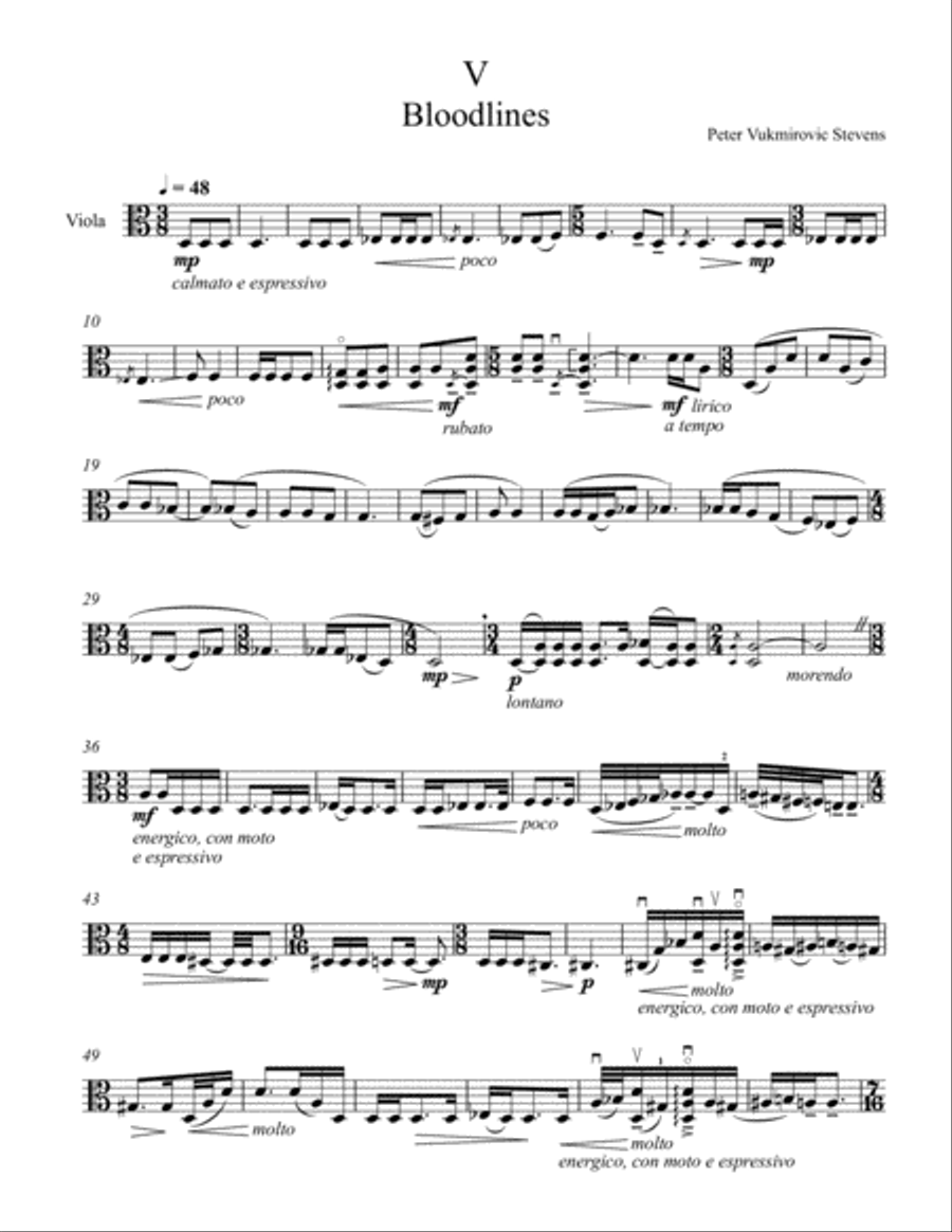 Bloodlines Viola Solo scores gallery preview page 1