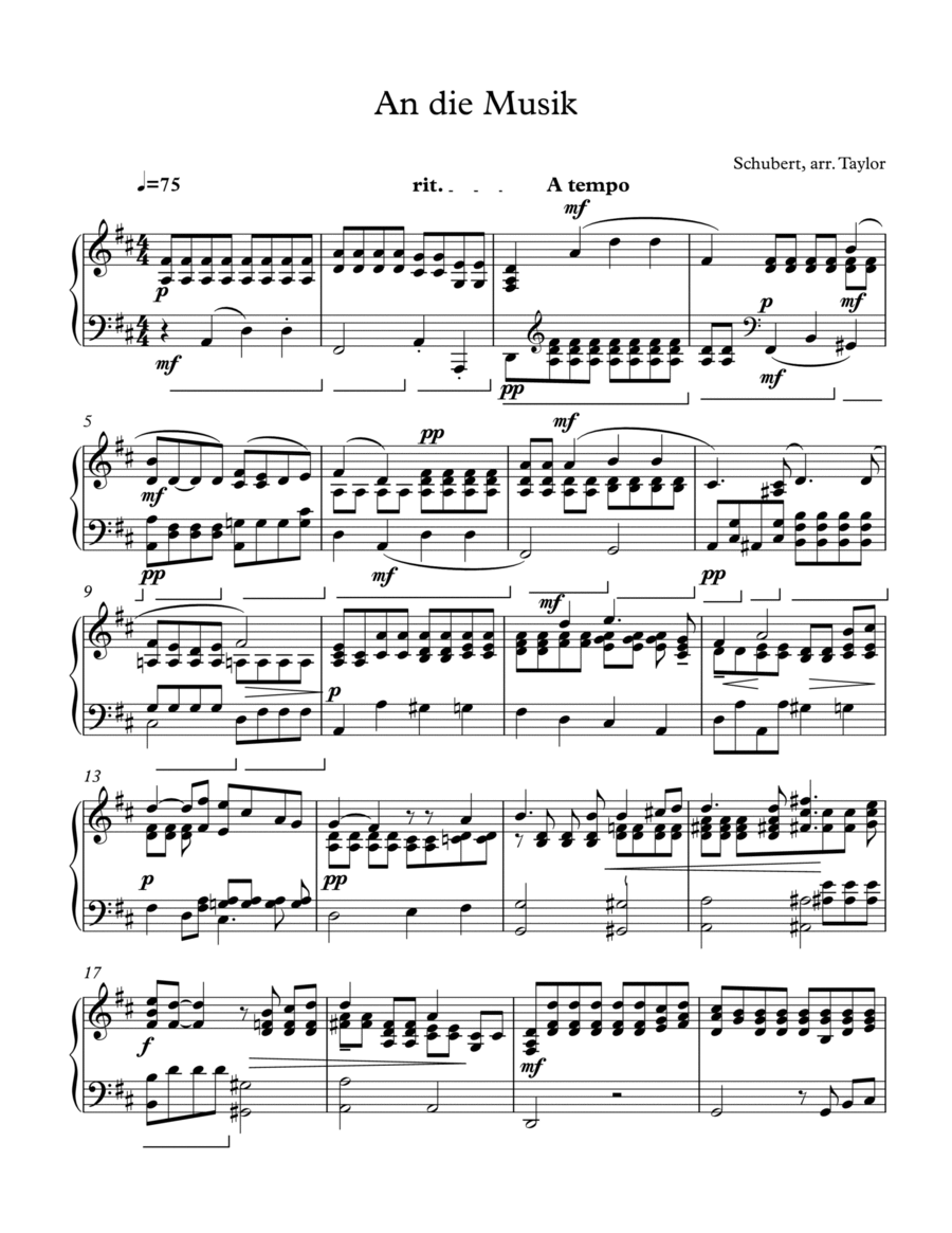 An die Musik An die Musik Piano Solo scores gallery preview page 1