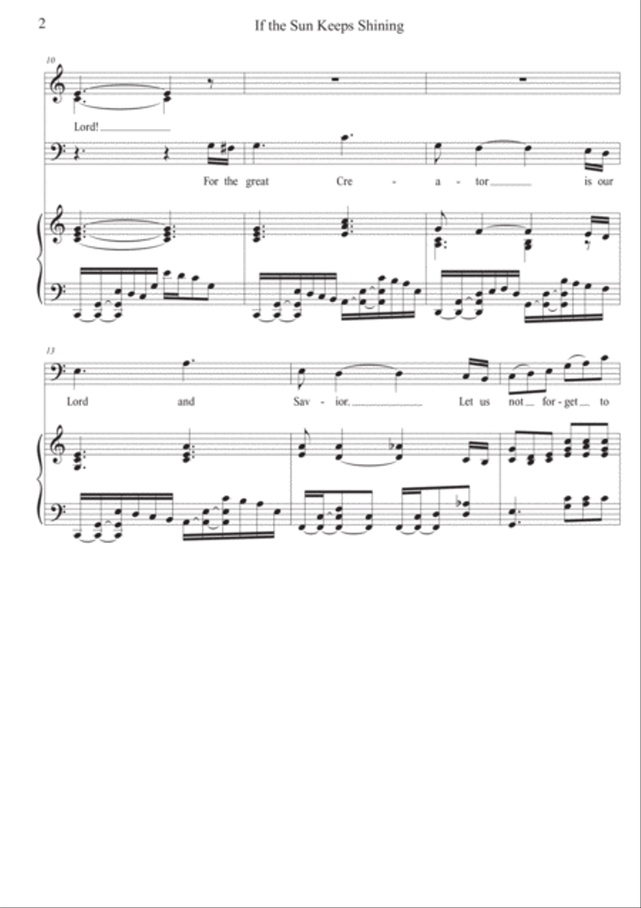 If The Sun Keeps Shining 4-Part scores gallery preview page 2