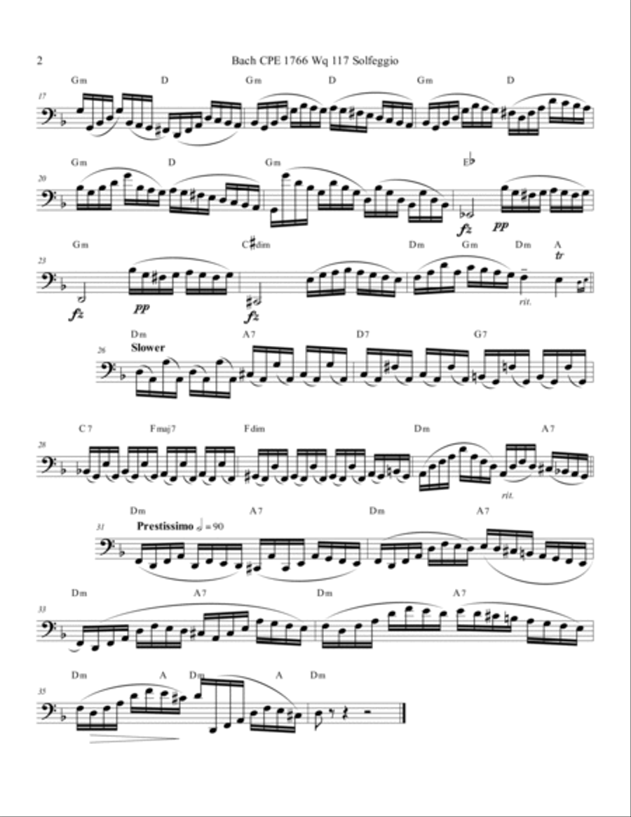 Bach CPE Solfeggio for Bassoon Bassoon Solo scores gallery preview page 2