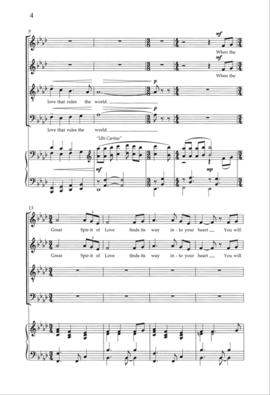 The Great Spirit of Love 4-Part scores gallery preview page 4