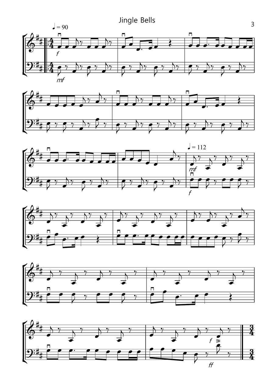8 Christmas Duets for Violin And Cello String Duet scores gallery preview page 3