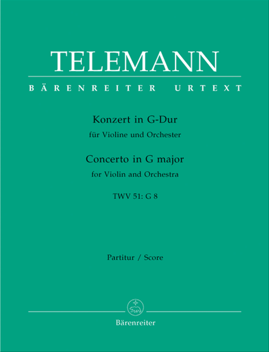Concerto for Violin and Orchestra in G major TWV 51:G8 Orchestra scores gallery preview page 1