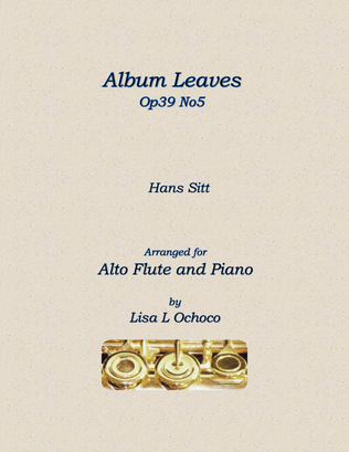 Album Leaves Op39 No5 for Alto Flute and Piano