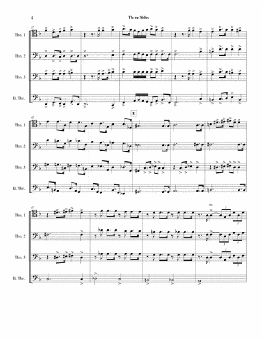 Three Sides for Trombone Quartet Trombone Quartet scores gallery preview page 6