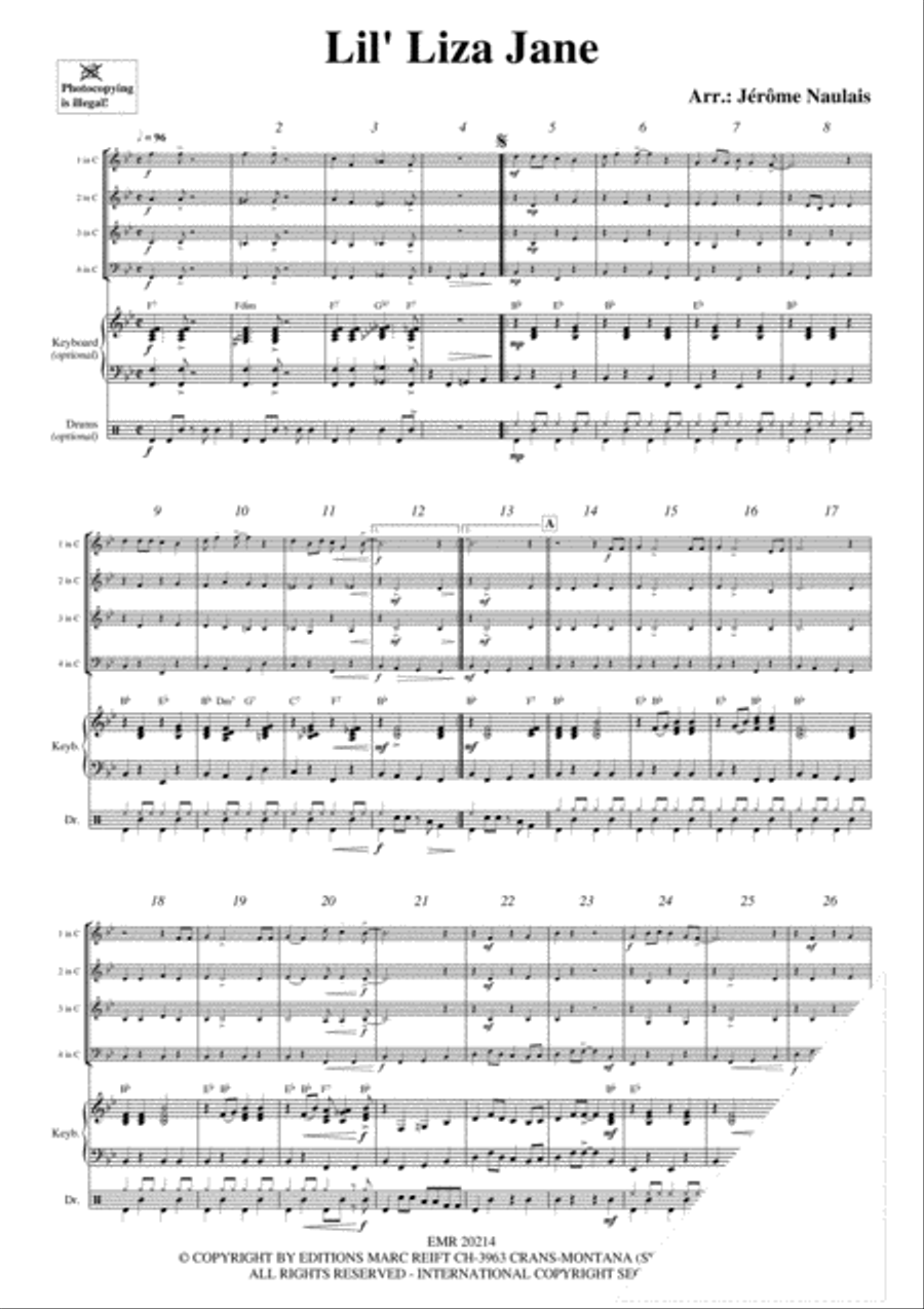 Lil' Liza Jane Woodwind Quartet scores gallery preview page 3