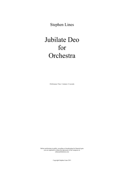 Jubilate Deo for Orchestra image number null