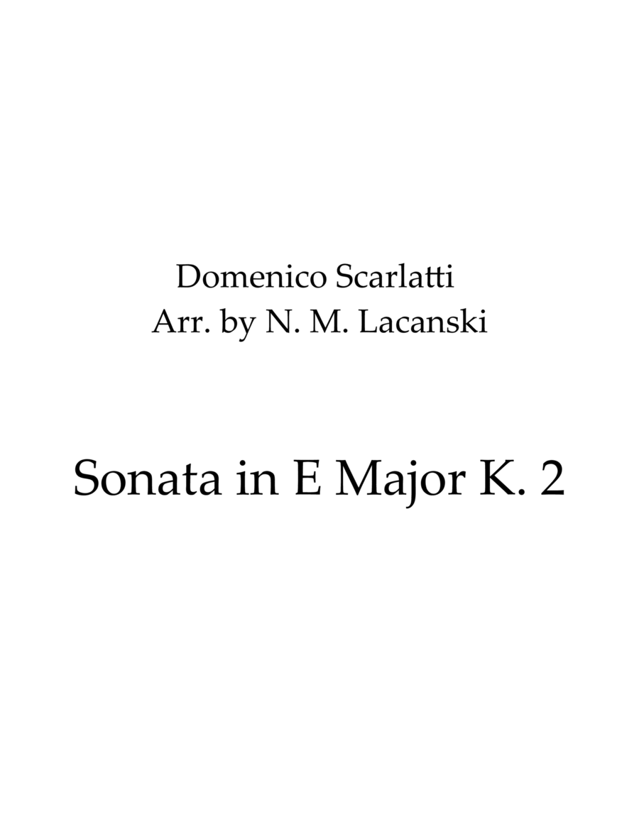 Sonata in E Major K. 2 Classical Guitar scores gallery preview page 1