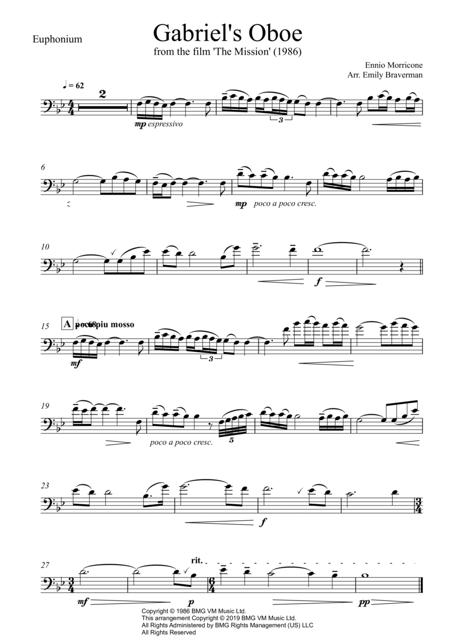 Gabriel's Oboe Euphonium scores gallery preview page 1