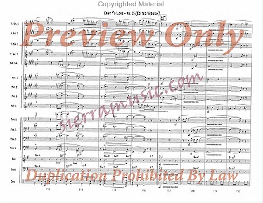 Easy To Love (Edited) Jazz Ensemble scores gallery preview page 16