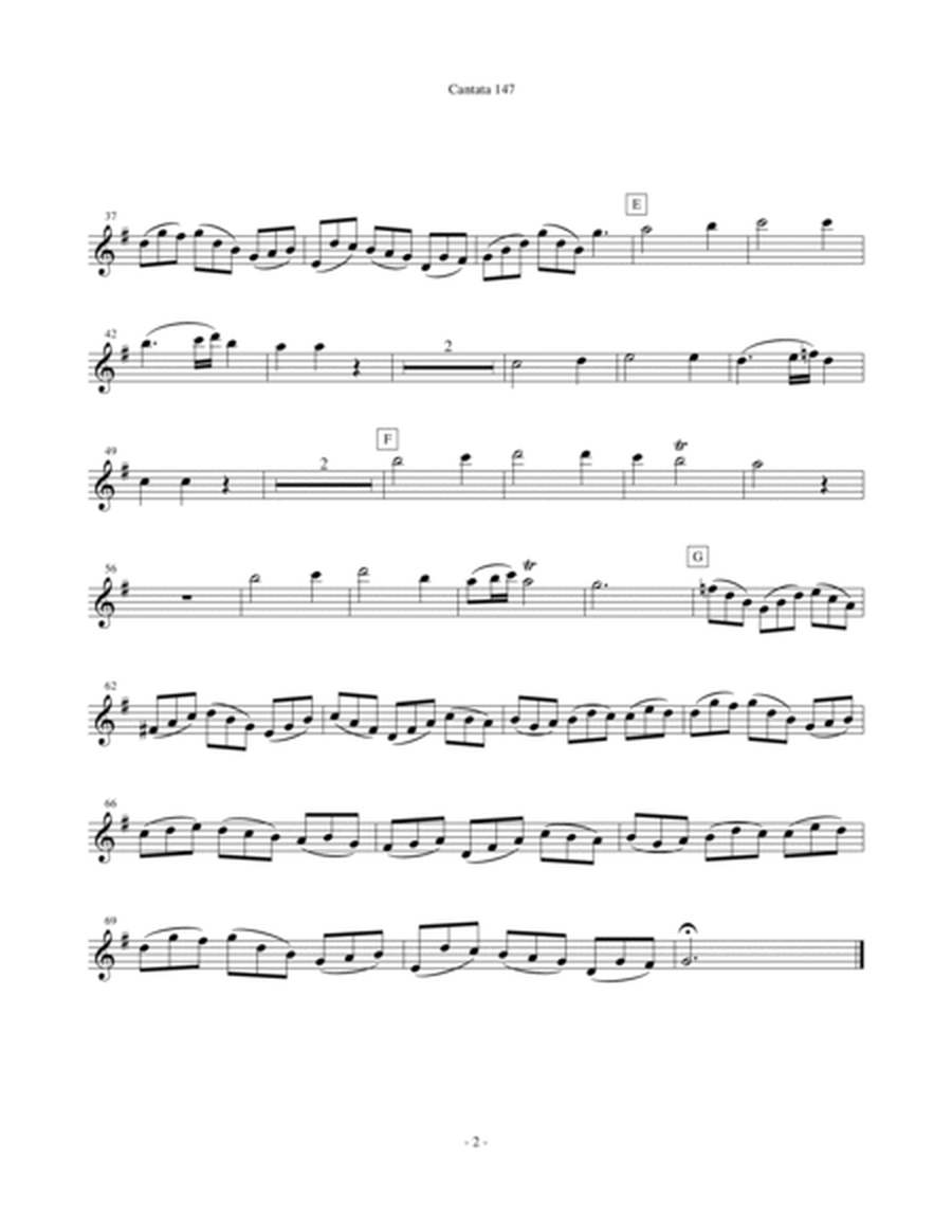 Bach 1723 BWV 147 Jesu Joy Of Man's Desiring for Clarinet quartet with optional String Bass