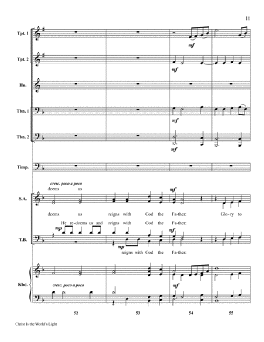 Christ Is the World's Light Choir scores gallery preview page 11