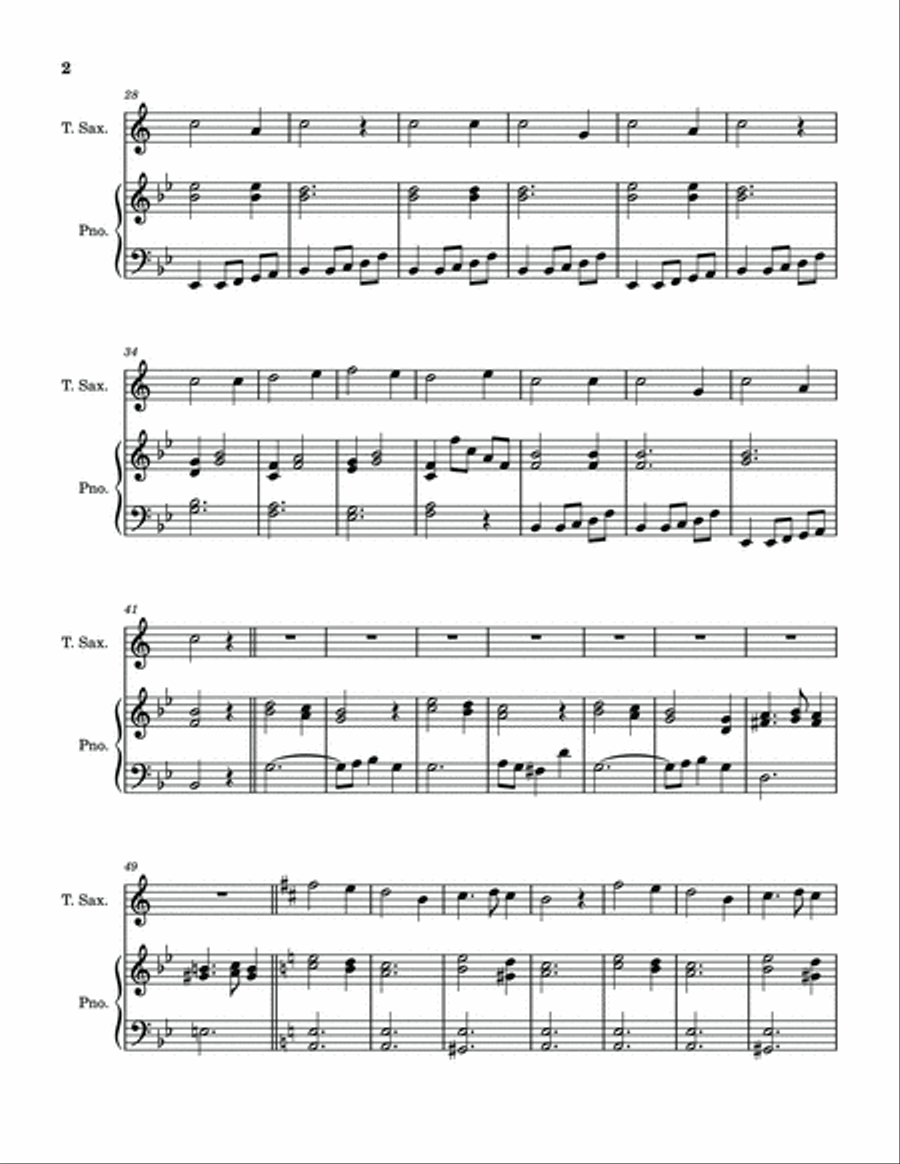 We Three Kings - Tenor Saxophone with Piano accompaniment Tenor Saxophone scores gallery preview page 3